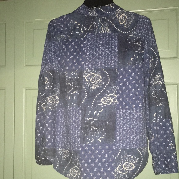 Chaps top L denim blue bandanna print - Picture 3 of 3